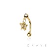 BUTTERFLY DANGLE CZ ROUND 316L SURGICAL STEEL CURVED BARBELL/EYEBROW